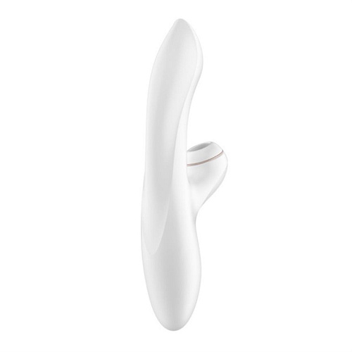 Белый вибромассажёр с вакуумно-волновой клиторальной стимуляцией Satisfyer Pro G-Spot Rabbit J2018-17 (22 см)