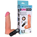 Фаллическая насадка телесного цвета Harness с вибрацией LOVETOY (А-Полимер) UNICOCK 5,5 080813 (17 см)