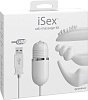 Белый вибромассажёр с набором насадок на проводе USB Pipedream USB MASSAGE KIT PD1059-19