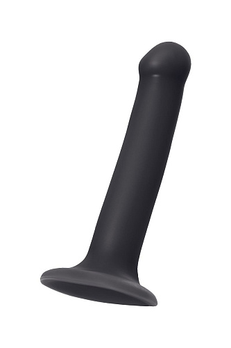Чёрный фаллос на присоске Strap-on-me Silicone Bendable Dildo M 6013144 (18 см)