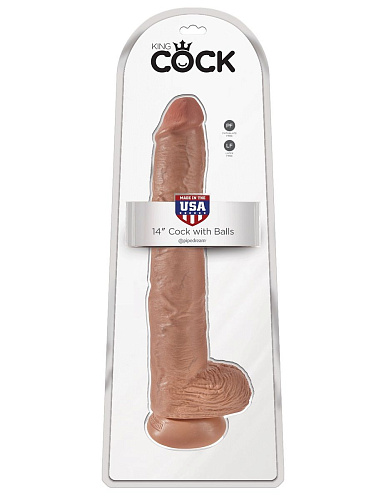 Кофейный фаллоимитатор-гигант Pipedream 14 Cock with Balls PD5534-22 (37,5 см)