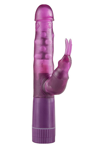 Фиолетовый вибратор с клиторальным зайчиком и вращением ствола Toy Joy Bunny On A Budget 3006009797 (25 см)