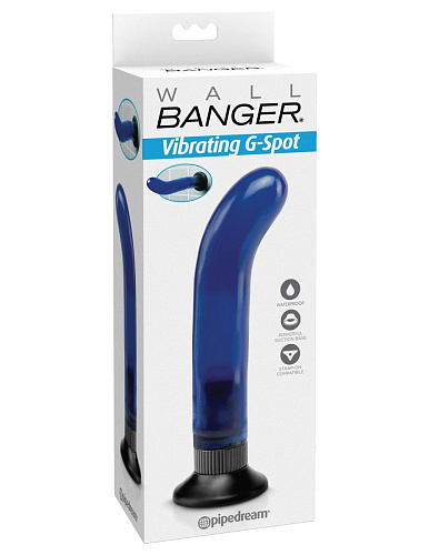 Синий водонепроницаемый вибростимулятор Pipedream Waterproof G-Spot Wallbanger PD1365-14 (24,1 см)