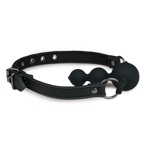 Чёрный кляп-ёлочка EDC Wholesale Easytoys Ball Gag With Silicone Beads ET273BLK