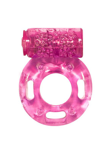 Розовое эрекционное кольцо с вибрацией Lola toys Rings Axle-pin 0114-83Lola