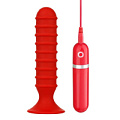 Красный ребристый анальный вибратор Dream Toys RIBBED TORPEDO 20718 (15 см)