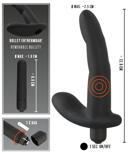 Чёрный вибромассажёр простаты Orion Naughty Finger Prostate Vibe 05984530000 (13,8 см)