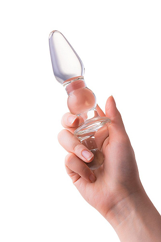 Стеклянная, прозрачная анальная втулка Sexus 912216 (10,5 см)