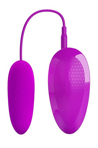 Мощное лиловое виброяйцо с пультом управления и пульсацией Baile Naughty Egg MC29