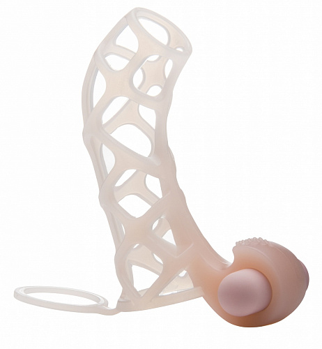 Сбруя на пенис телесного цвета с вибрацией Shots Media BV Stinger III SHT226SKN