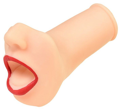 Мастурбатор-ротик телесного цвета с алыми губами ToyFa 893005