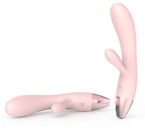 Хай-тек вибромассажёр-носорог для G-стимуляции с клиторальным отростком нежно-розового цвета ImToy Rhino (20,5 см)