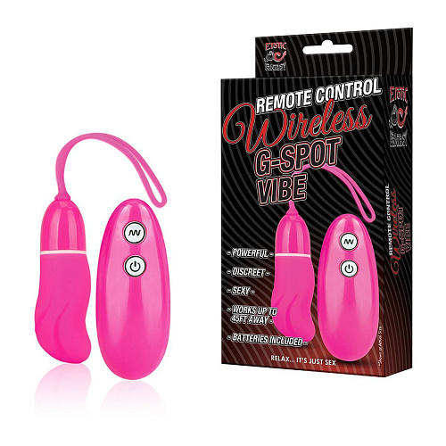 Розовый силиконовый стимулятор для G-точки с пультом ДУ Erotic Fantasy HT-V1