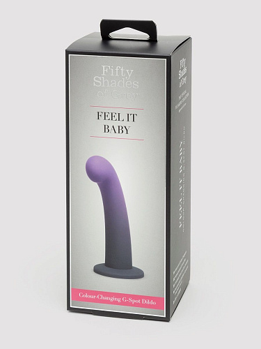 Фиолетовый, меняющий цвет фаллоимитатор Fifty Shades of Grey Feel It Baby Colour-Changing Silicone G-Spot Dildo FS-80001 (17,8 см)