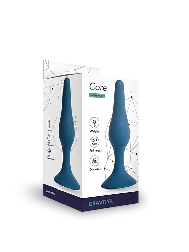 Синяя анальная пробка Le Frivole Gravity L 05522L (12,5 см)