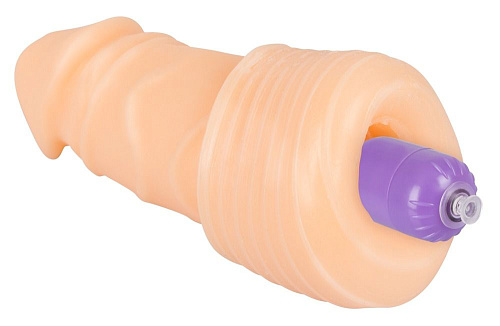 Удлиняющая насадка телесного цвета с вибропулей в головке Orion 0587591 (19 см)
