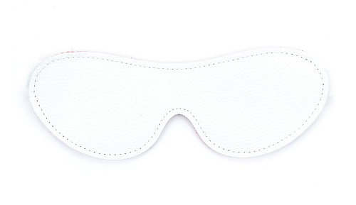 Белая кожаная маска на глаза на резинке БДСМ арсенал 58009