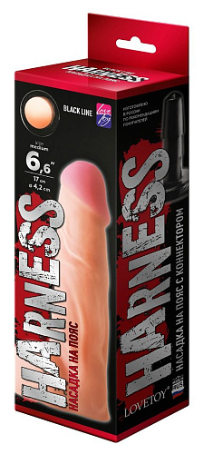 Телесная насадка на Harness с коннектором BLACK LINE LOVETOY (А-Полимер) 841204 (17 см)