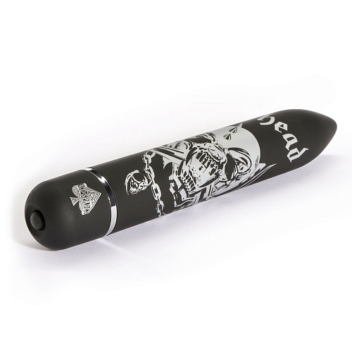 Чёрный вибратор с принтом Motorhead Motorhead Ace of Spades 7 Function Power Vibrator E26143 (18 см)