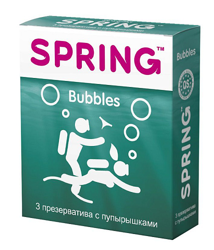 Презервативы с пупырышками SPRING BUBBLES №3 (3 шт)