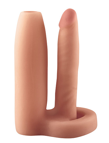 Телесная насадка с анальным фаллосом Pipedream Double Trouble Girth Gainer PD4148-21 (15,2 см)