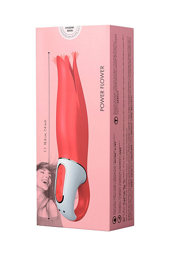 Красный вибратор с лепестками Satisfyer Power Flower J6488-V (18,8 см)
