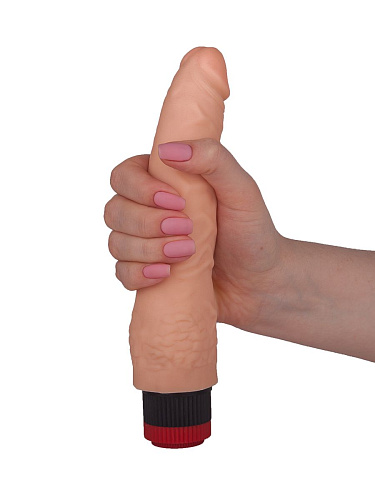 Гелевый вибромассажёр без мошонки телесного цвета LOVETOY (А-Полимер) 110700 (17,5 см)