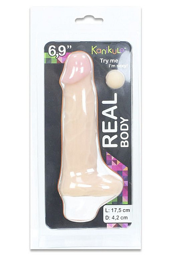 Телесная насадка на пояс Harness с небольшой мошонкой Kanikule KL-861302 (17,5 см)