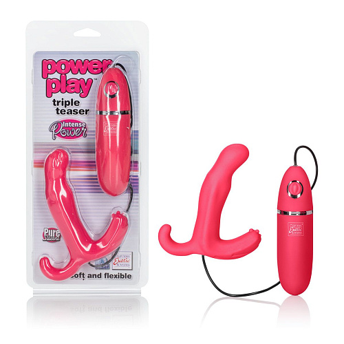 Розовая анальная пробка с вибрацией California Exotic Novelties Triple Teaser SE-1170-05-2 (13,25 см)