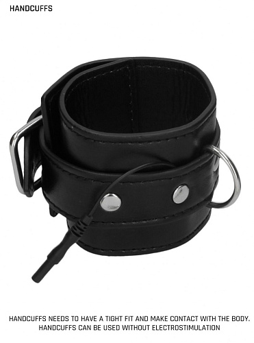 Чёрные наручники с электростимуляцией Shots Media BV Electro Handcuffs ELC016BLK
