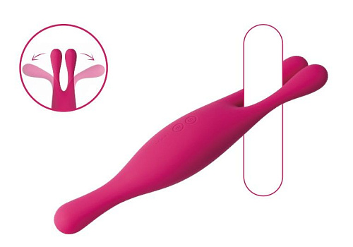 Малиновый трехмоторный универсальный вибромассажёр Svakom Marin S56