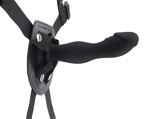 Чёрный страпон Chisa Rumpy-pumpy Strap-On CN-544065316 (15 см)