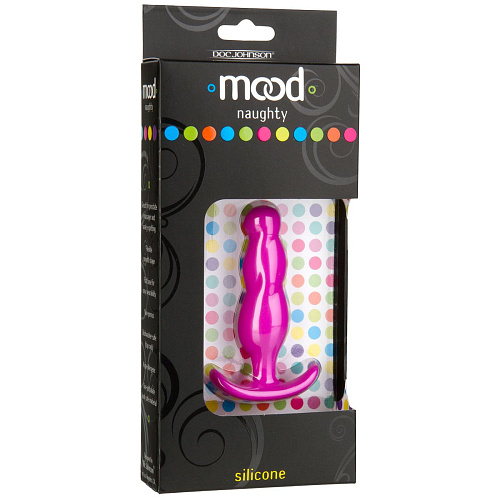 Розовая анальная пробка для ношения Doc Johnson Mood Naughty 3 Silicone 1470-21-BX (7,6 см)