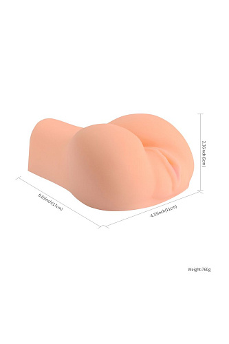 Мастурбатор-вагина телесного цвета с двумя любовными отверстиями Xise XS-MA60010