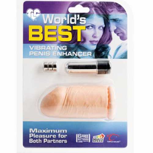 Насадка-удлинитель телесного цвета с вибрацией Topco Sales TLC World 1006018