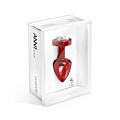 Красная анальная пробка с кристаллом-сердцем DIOGOL Anni R Heart Red T1 8120010098 (6 см)