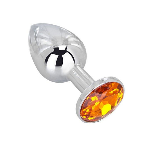 Мини-плаг из стали с оранжевым кристаллом Erotic Fantasy Juicy Orange EF-HM-008 (6,5 см)