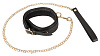 Чёрный кожаный ошейник с поводком Orion Leather Collar and Leash 20306671001