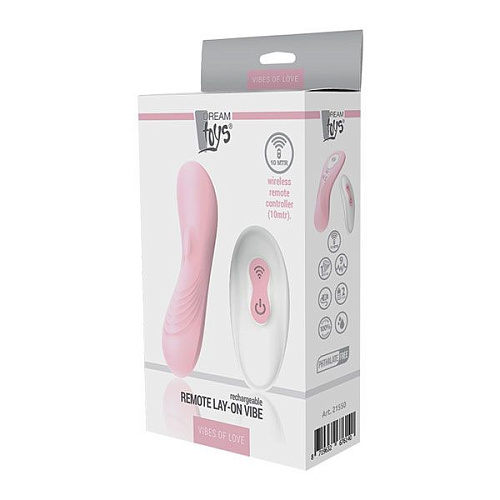 Розовый клиторальный стимулятор Dream Toys REMOTE LAY-ON VIBE 21550