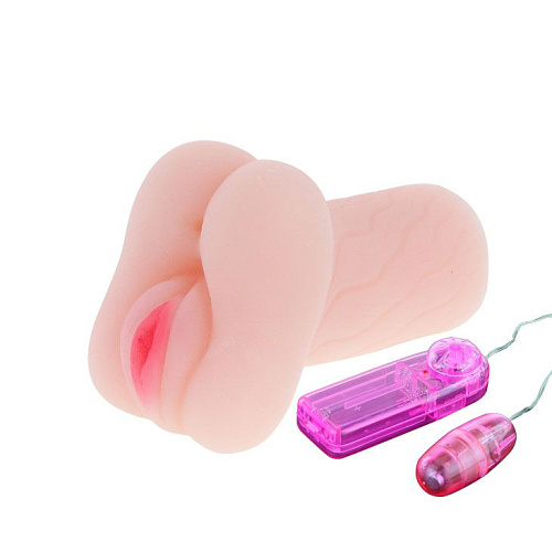 Мастурбатор телесного цвета без вибрации — вагина и анус Baile BM-009135