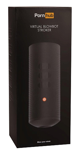 Мастурбатор с вибрацией чёрного цвета Pornhub Virtual Blowbot Stroker  94868