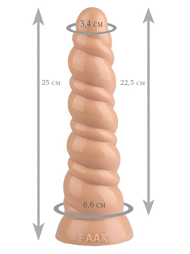 Телесная витая анальная втулка Сумерки богов 1016-72 BX DD (25 см)