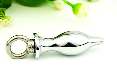 Серебристая анальная пробка со съёмным кольцом 4sexdreaM 47421-1