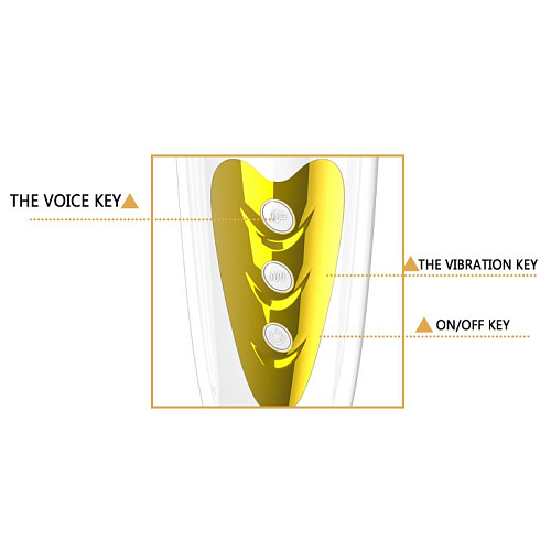 Мега-мастурбатор анус с вибрацией и голосом бело-золотистого цвета Baile Sally BM-00900T50-1