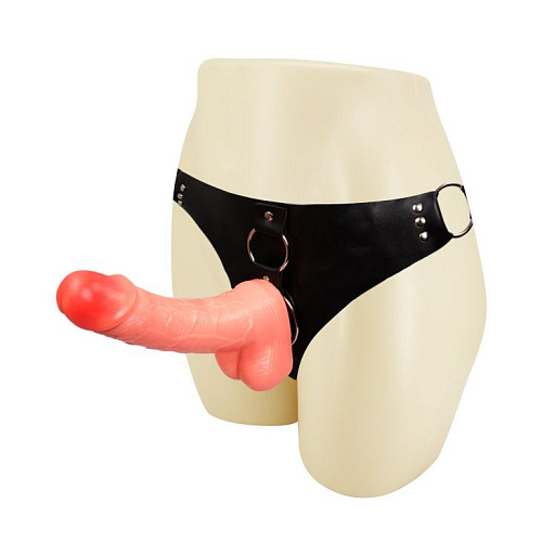 Реалистичный фаллос телесного цвета на трусиках Bior toys Sex Partner EE-10069 (18 см)