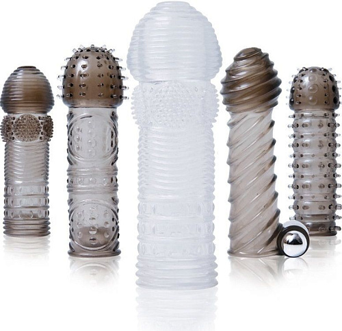 Набор из 5 рельефных насадок на пенис Topco Sales 840084