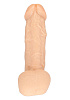 Телесный фаллос с мошонкой для трусиков с плугом LOVETOY (А-Полимер) 201200 (17,8 см)