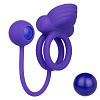 Фиолетовое эрекционное кольцо с утяжелителем California Exotic Novelties Silicone Rechargeable Dual Rockin Rim Enhancer SE-1842-10-3