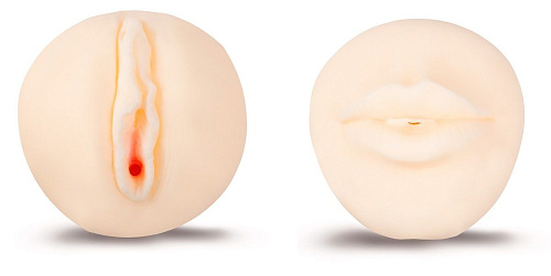 Двусторонний мастурбатор — «вагина и ротик» в телесном цвете Brazzers BTS127