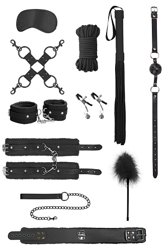 Чёрный игровой набор БДСМ Shots Media BV Intermediate Bondage Kit OU372BLK